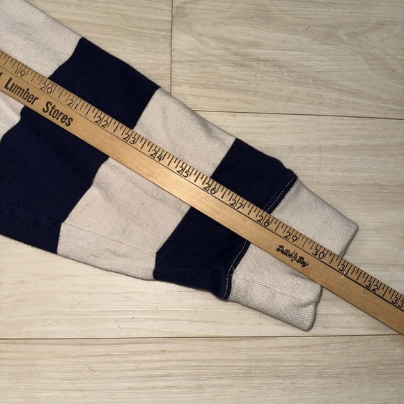IZOD Varsity Rugby shirt Mens Navy striped Long Sleeve Size Large Sporty Classic - Picture 8 of 9